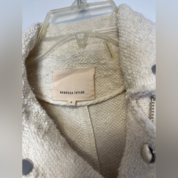 Rebecca Taylor Nuby Knit Cotton Blend Fitted Jacket size 4 - Picture 2 of 13